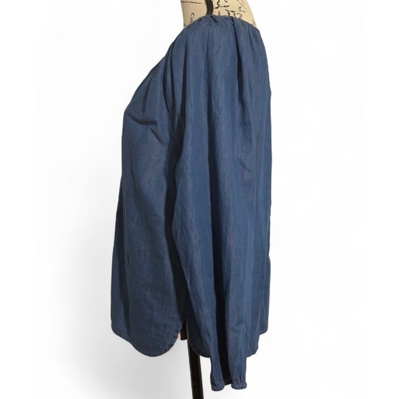 LOFT Blouse‎ Women's XS Blue Button Up Long Sleeve Lightweight 100% Cotton - Picture 2 of 8